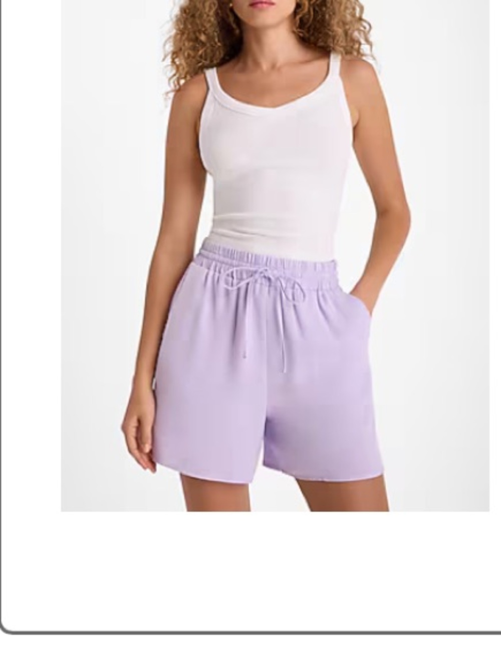 Express Lilac Pull-On High Waist Satin Shorts